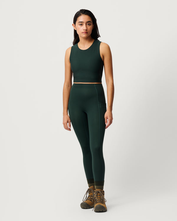 Performance Base Top 01 - Longline Sports Bra to Conquer Any Terrain - Conifer