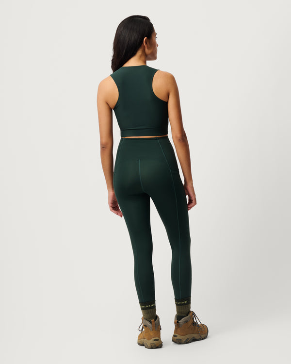 Performance Base Top 01 - Longline Sports Bra to Conquer Any Terrain - Conifer