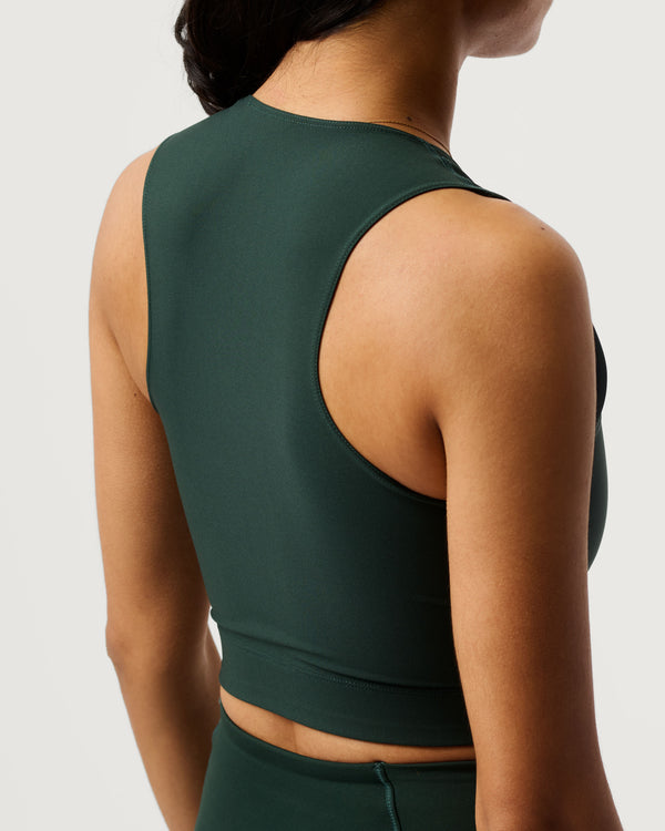 Performance Base Top 01 - Longline Sports Bra to Conquer Any Terrain - Conifer