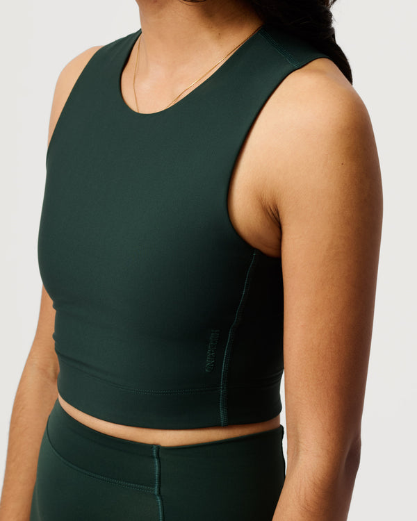 Performance Base Top 01 - Longline Sports Bra to Conquer Any Terrain - Conifer