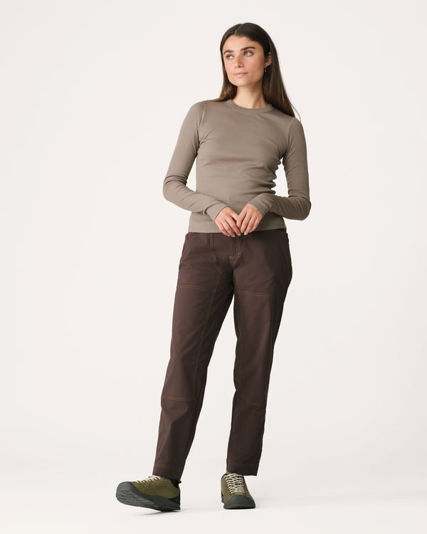 Ribbed Merino Long Sleeve Tee 01 - Morel