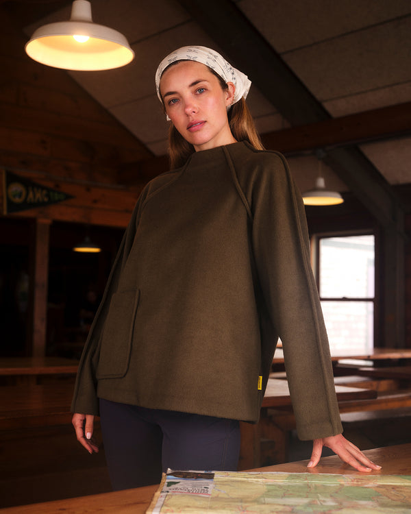 Mock Neck Pile Fleece - Conifer