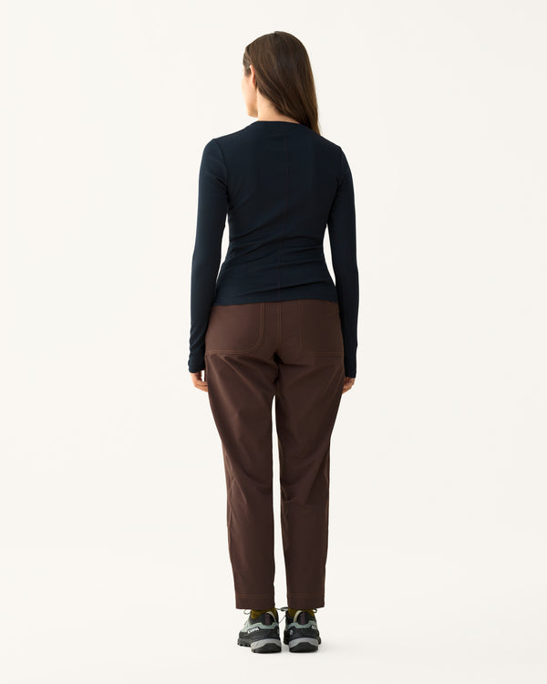 Ribbed Merino Long Sleeve Tee - Woad