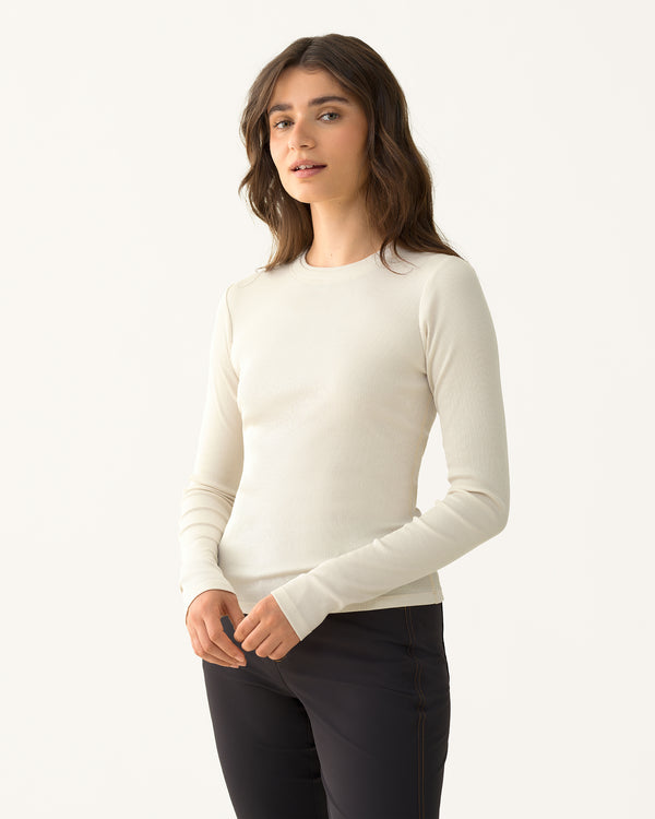 Ribbed Merino Long Sleeve Tee - Betula