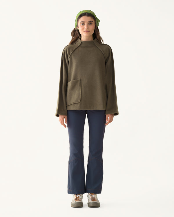 Mock Neck Pile Fleece - Conifer