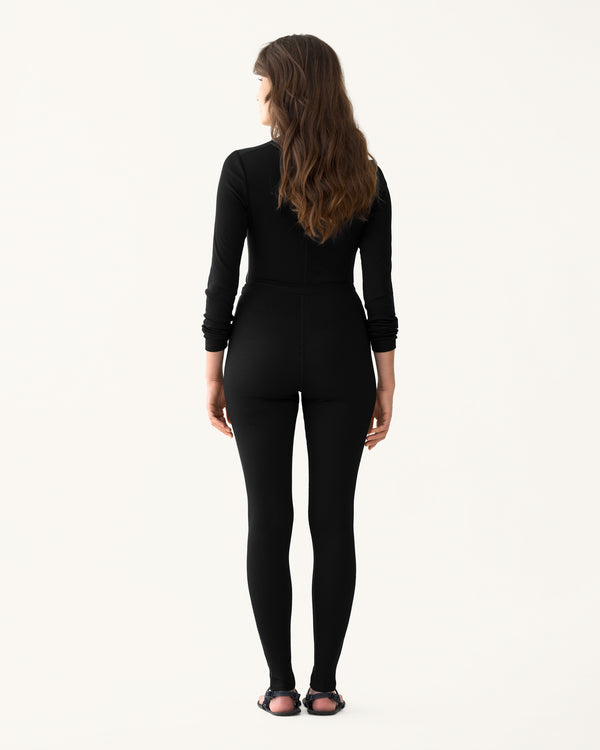 Ribbed Merino Base Leggings - Basalt
