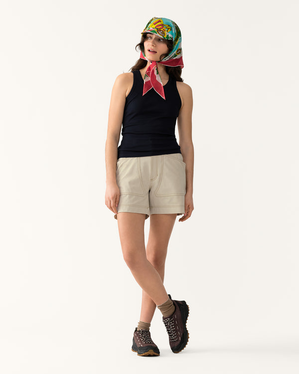 Ribbed Merino Tank - Woad