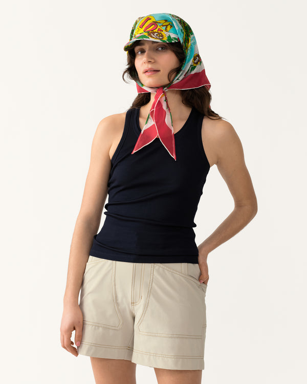 Ribbed Merino Tank - Woad