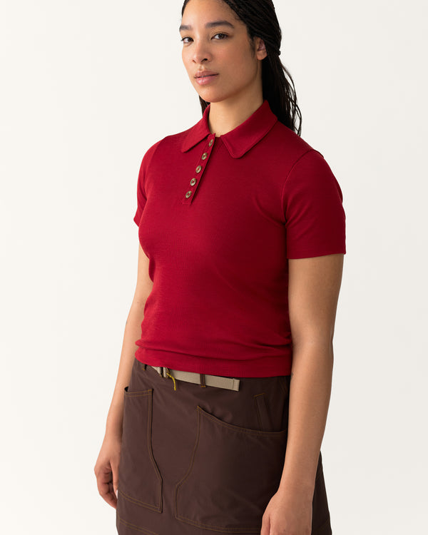 Ribbed Merino Polo - Luxurious, Durable Hiking Shirt - Rowan